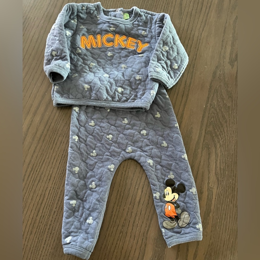 Disney Baby Boys Mickey Mouse Quilted Shirt & Pants Set - Picture 1 of 4